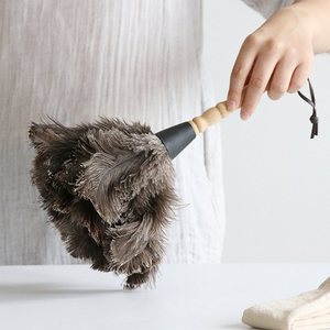 Plumeau à thé portable, outil de dépoussiérage domestique sans perte de plumes, plumeau électrostatique, plumeau en plumes d'autruche. - Product Image 2