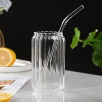 Bouteille en verre borosilicate de 400 ml/550 ml avec couvercle en bambou, pot Mason transparent givré, pour café glacé, jus, boisson d'été, réutilisable