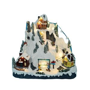 عيد الميلاد زينة عيد الميلاد قرية عيد الميلاد مع زخرفة ليد منتجع الثلج التزلج تتحرك التماثيل لديكور عيد الميلاد - Product Image 2