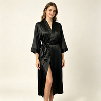 Peignoirs longs de luxe en satin de soie, style kimono, couleur unie, pour femmes, mariée, demoiselle d'honneur, fête de mariage - Vente en gros usine