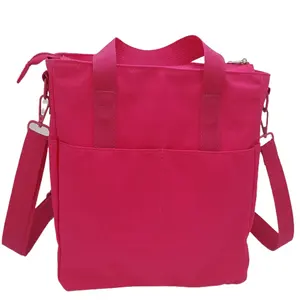 Factory Custom Durable Pink Shoulder Bag Sports Travel Water-repellent Handbag Shopping Tote Bag Crossbody Bag With Compartment