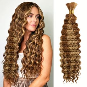 Deep Wave High Temperature Fiber Synthetic Hair <b>Extensions</b> for Braiding Boho Style Bulk Deep Curl - Product Image 2