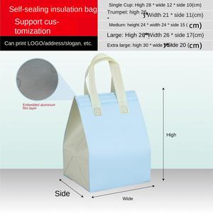 Disposable Foldable Handled Insulation Bag Zipper Closure Custom Thickened Tea Food Beverage Outtake Non-woven Cooler Bags - Product Image 5