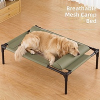 Lit surélevé pour chien, utilisation quatre saisons, pour chiens de taille moyenne et petite, tapis respirant, coussin de couchage en cuir, lit pour chat, accessoires pour animaux de compagnie