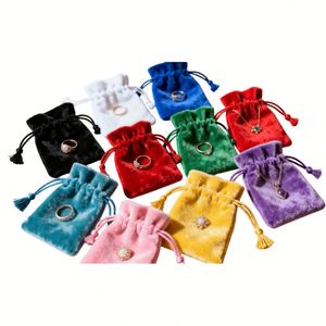 Pochette à bijoux en velours personnalisée, sac en velours à cordon personnalisé avec logo de marque - Product Image 3