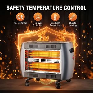 Chauffage infrarouge au quartz à économie d'énergie <span class=keywords><strong>2000</strong></span> <span class=keywords><strong>Watts</strong></span>, 5 éléments, chauffage rapide, radiateur électrique au sol pour l'hiver - Product Image 4