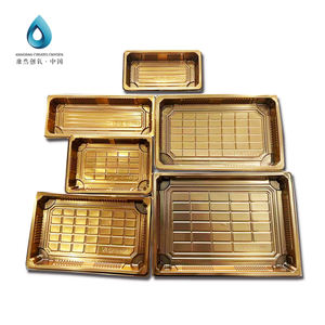 KANGRAN oksijen oluşturur ucuz özel baskı çıkarılabilir plastik suşi saf altın paket servis kutusu - Product Image 1