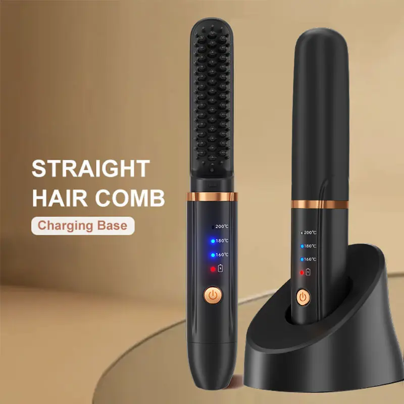Multi-Function Beauty Personal flat iron For Beard Hair 2 in 1 Comb Flat Iron Hair Straightener Brush