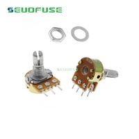 Potentiomètre rotatif de contrôle de vitesse de Volume à double canal WH148 de haute qualité 15MM 20MM 3Pin 6Pin B1K ~ B1M