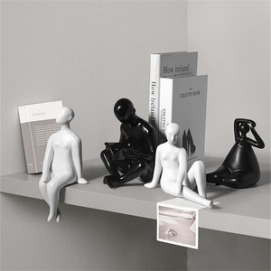 Statuetta Decorativa Nordica <span class=keywords><strong>di</strong></span> Donna Formosa, Scultura Artistica in Ceramica, Accessorio per Arredamento Casa e Soggiorno R4576 - Product Image 3