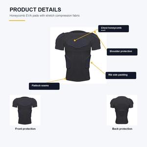 Maillot <span class=keywords><strong>de</strong></span> protection <span class=keywords><strong>de</strong></span> football pour adulte avec rembourrage EVA et silicone antidérapant pour sports <span class=keywords><strong>de</strong></span> collision, protection corporelle compressive - Product Image 3