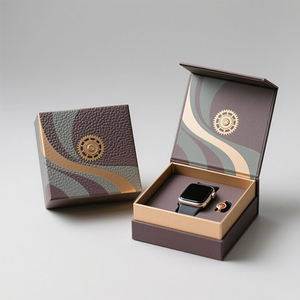 กล่องแข็งแบบแม่เหล็กสั่งทำพิเศษสำหรับบรรจุภัณฑ์นาฬิกาอิเล็กทรอนิกส์ พร้อมผิวสัมผัสนุ่ม ดีไซน์กล่องของขวัญระดับพรีเมียม บรรจุภัณฑ์คุณภาพสูง - Product Image 2