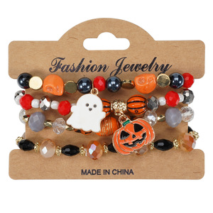 Halloween multicouche chauve-souris citrouille araignée Bracelet suspendu cristal artificiel <span class=keywords><strong>perle</strong></span> en céramique douce pour la vente en gros N240961 - Product Image 6