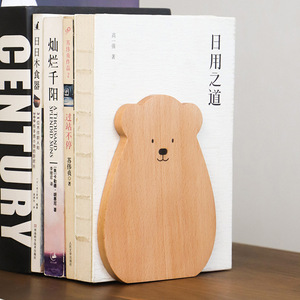Sujetalibros de madera maciza Yuka con forma de gato, organizador de escritorio de estilo nórdico para oficina, hogar, estudio, almacenamiento de libros, decoración - Product Image 4