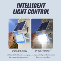Projecteur LED solaire extérieur haute luminosité avec indice de protection IP65, télécommande, réflecteur de jardin