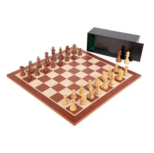مجموعة لعب خشبية بدون طوي, خشبية صناعة يدوية فاخرة الدولي لوحة شطرنج وقطع لوحة تدريب السفر مجموعة ألعاب