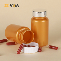 Capsule dorée de 120 ml et 200 ml pour soins de santé, pilules, conteneur cylindrique en PET de qualité alimentaire avec bouchon à vis