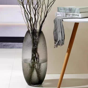 Grand <span class=keywords><strong>vase</strong></span> <span class=keywords><strong>en</strong></span> verre Bodhi sur pied pour culture hydroponique <span class=keywords><strong>de</strong></span> <span class=keywords><strong>bambou</strong></span> porte-bonheur et Pieris japonica, idéal pour l'aménagement floral séché dans le salon ou sur le bureau. - Product Image 2