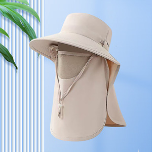 Sombrero de Sol Xiangdai de Seda de Hielo con Cobertura Total, Talla Única, Transpirable, Protección UV, Protector Facial y de Cuello para Exteriores, Sombrero de Verano - Product Image 3