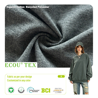 EcouTexDark Heather Grey ECOU TEX Jersey simple 55% coton biologique 45% polyester recyclé avec certificats GOTS GRS Oeko-Tex100