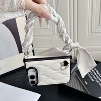 Étui pliable pour iPhone avec motif animalier ondulé, en PC, finition mate, protection intégrale, bracelet foulard en soie