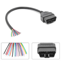 Cable de Extensión OBD2 de 30cm, 16 Pines, Macho, para Auto, Colorido, para DIY