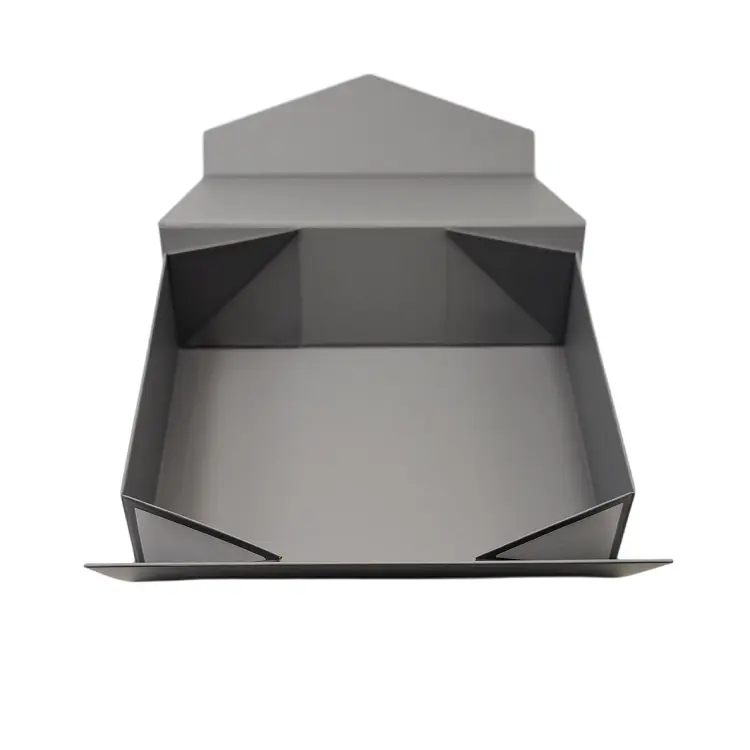 Custom Printed Grey Folding Simple Magnet Paper Box Shoe Cloth Luxury Recyclable Rigid Paper Box