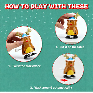 Jouets à remonter en plastique faveurs <span class=keywords><strong>de</strong></span> fête <span class=keywords><strong>de</strong></span> Noël cadeau <span class=keywords><strong>de</strong></span> vacances donnant des jouets à remonter à pied <span class=keywords><strong>de</strong></span> Noël jouets à remonter durables - Product Image 3