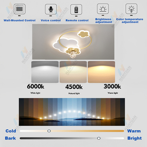 3 Color Temperature Acrylic Kids Ceiling Light Eye-Caring Anti-Blue LED <strong>Lamp</strong> for Baby Nursery Living Room &amp; <strong>Bedroom</strong> - Product Image 2