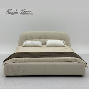 Modern Minimalist Metal <b>Platform</b> Luxury Upholstered King Size <b>Bed</b> <b>Frame</b> with LED Lights and Storage - Product Image 4