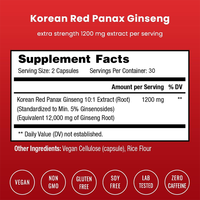 Vente en gros OEM, étiquette privée, qualité supérieure, halal, végétalien, extrait de racine de ginseng rouge coréen, capsules de suppléments