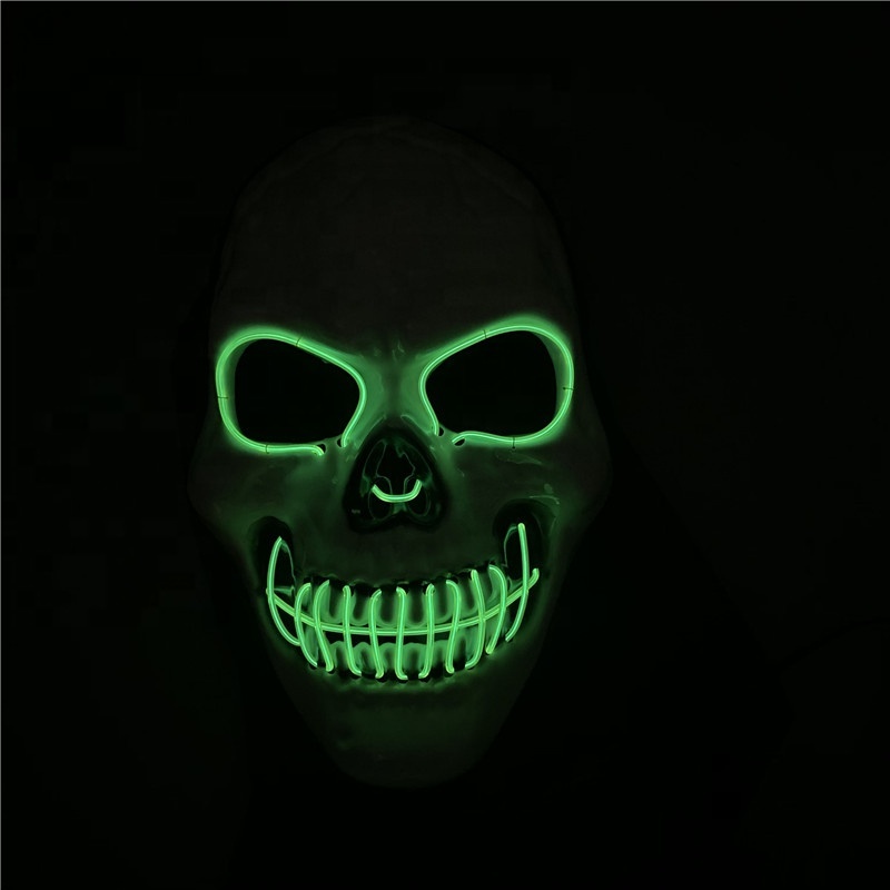 INS venta de moda miedo terror Halloween LED de neón intermitente cara máscara