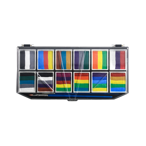 12 لونًا علامة تجارية خاصة مجانية نباتية بألوان متعددة من نوع "Vegan" احترافية بتقسيم كعك الباستيل كحل للوجه والجسم المنشط بالماء - Product Image 3