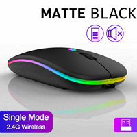 Mini souris de jeu optique rechargeable RVB à LED chaude double mode 2.4GHz BT et USB mince pour accessoires informatiques
