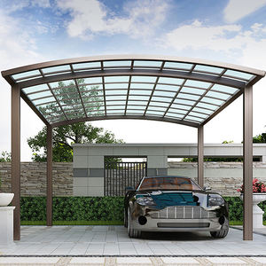 Abri de voiture extérieur en métal avec structure arquée, en polycarbonate pratiquement incassable, protection UV à 99 %, facile à assembler pour balcon et villa - Product Image 5