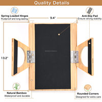 Accoudoir en bois de bambou Plateaux de bras de canapé Table d'appoint pliante antidérapante Plateau de bras de canapé en bambou avec plateau amovible supplémentaire pour télécommande de boisson