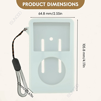 Funda de silicona blanca de 13,5 mm para iPod Classic 6.ª generación, gruesa, para iPod Video 5.ª generación, 60 GB, 80 GB + cordón