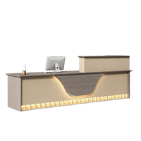 Bureau de réception pliable moderne avec éclairage LED personnalisé, élégant pour les cafés, les salles de sport, les bureaux, les hôtels, les écoles, les centres commerciaux, les hôpitaux, les bureaux d'angle