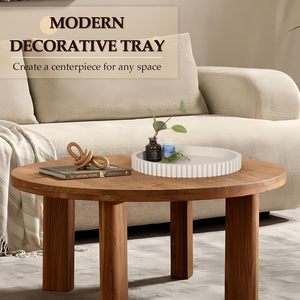 Plateau ovale pour décor de table basse, plateau de table basse en béton de 13 ", plateaux décoratifs pour centres de table. - Product Image 3