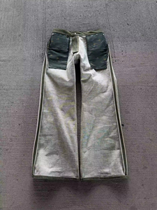 Pantalon en <span class=keywords><strong>jean</strong></span> YUCHEN personnalisé 14 OZ en denim selvedge vert <span class=keywords><strong>brut</strong></span>, coupe bootcut japonaise vintage, jambe large droite, style baggy, en tissu recyclé rouge - Product Image 3