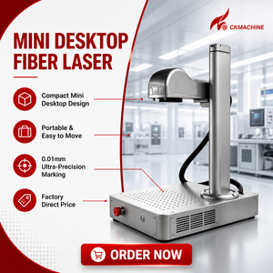 Machine de marquage laser à fibre de bureau miniature CKMACHINE 20W 30W, graveur pour métal, acier inoxydable, Zippo, marquage permanent sans encre - Product Image 1