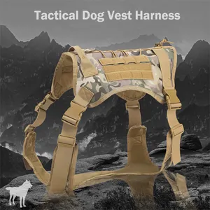 Heavy Duty Verstelbare Nylon Hondenriem En Harnas Set Sterke Grote Hond K9 Tactische Vest Harnas Set Voor Hond