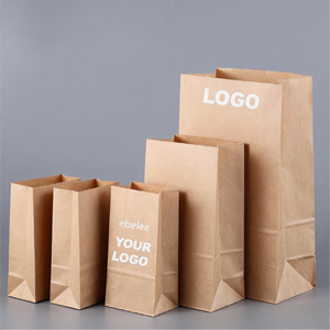 Sac en papier kraft écologique et recyclable pour sandwichs à emporter, pizzas, sushis - Brun, résistant à la graisse, impression personnalisée, sac alimentaire durable - Product Image 1