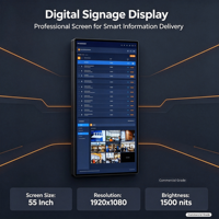 Affichage numérique LCD mural de 13,3 pouces avec CMS intégré, gestion à distance cloud 1920x1080, affichage publicitaire multilingue