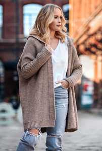 PASUXI automne nouveau <span class=keywords><strong>mi</strong></span>-<span class=keywords><strong>long</strong></span> tout match <span class=keywords><strong>Cardigan</strong></span> femmes lâche manches chauve-souris chandails pull à capuche ample veste <span class=keywords><strong>femme</strong></span> - Product Image 5