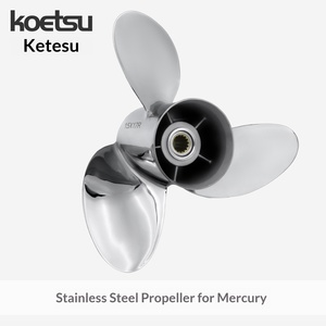 Hélice de <span class=keywords><strong>moteur</strong></span> hors-bord universelle compatible Yamaha - Acier inoxydable, modèle à trois pales YHX-YSS40 pour moteurs marins - Product Image 4