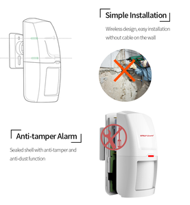 <span class=keywords><strong>Detector</strong></span> de Movimento Humano Sem Fio PIR Alarme Sensores Carcaça Plástica Uso de Segurança Residencial 868MHZ 433MHZ - Product Image 5