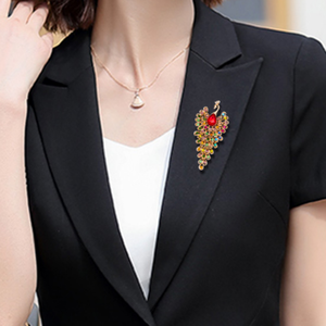 بروش على شكل حيوان طاووس إبداعي بروش زجاجي بروش على شكل حيوان ، بروش ملابس نسائية من حجر الراين - Product Image 4