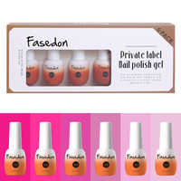 Vernis Gel UV/LED Soak-off Fasedon Couleurs Printanières Rose Vif et Rose Nude pour Salons de Manucure, DIY Professionnel et Vente en Gros