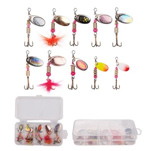 Spinner de pêche 3g4g5g cuillère en métal peint appât leurre queue eaux douces avec plume lame française carpe rivière lac ruisseau 10 couleurs - Product Image 5